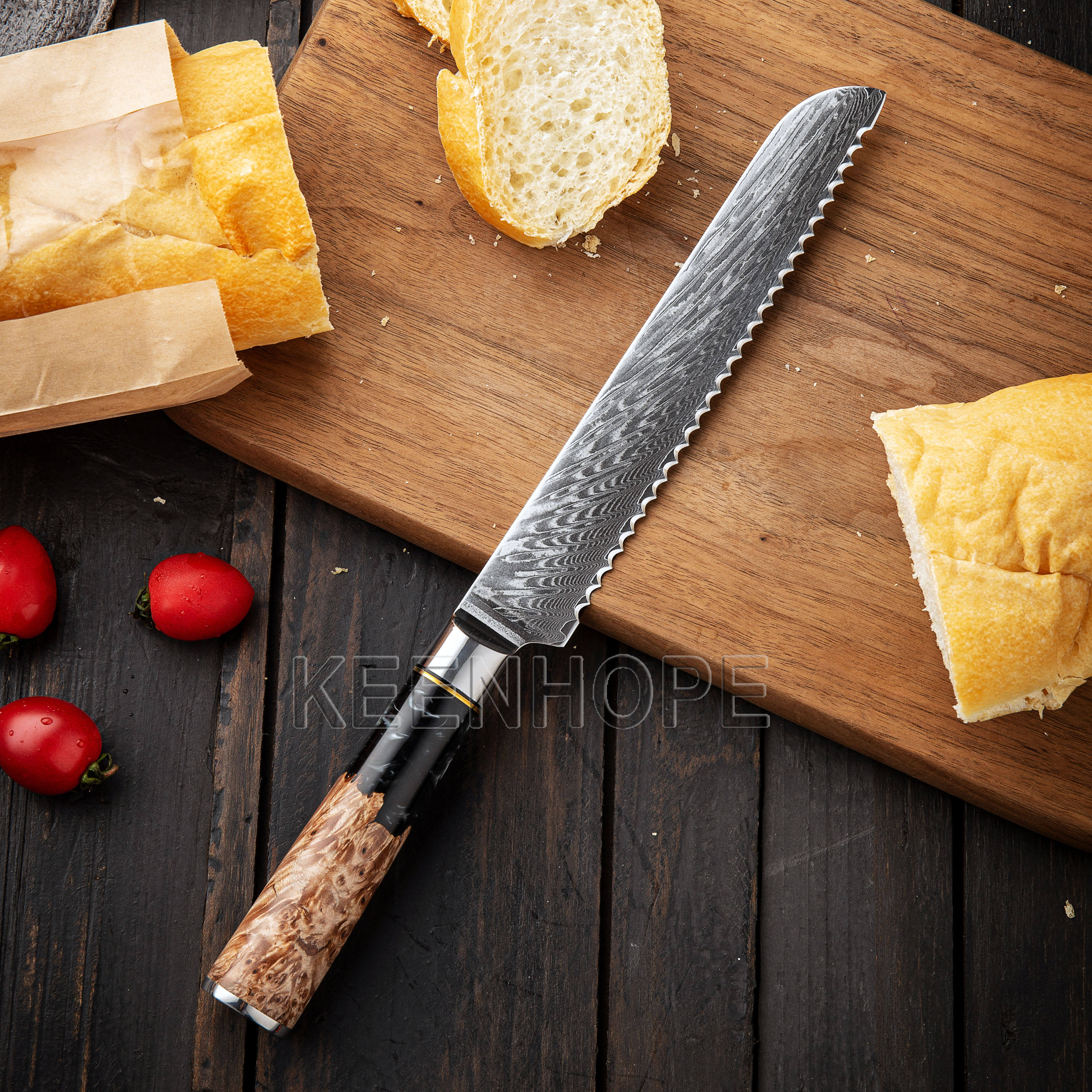 Tidal Black – 8" Bread Knife