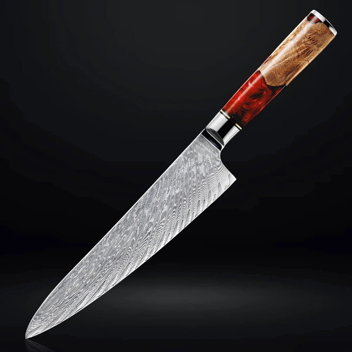 Tidal Red 8pc Damascus Knife Set