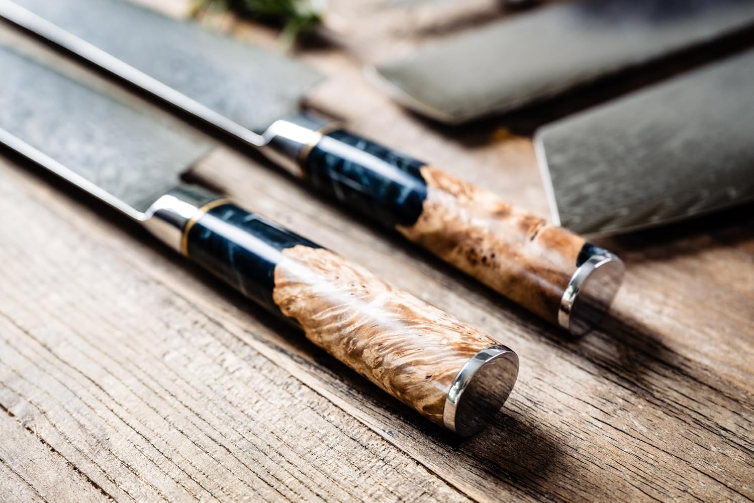 Tidal Black 8pc Damascus Knife Set
